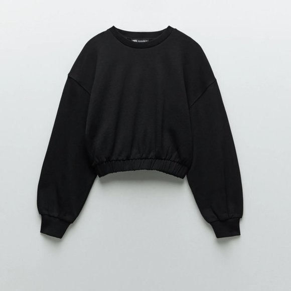Zara Plush Sweatshirt Black - Picture 2 of 4